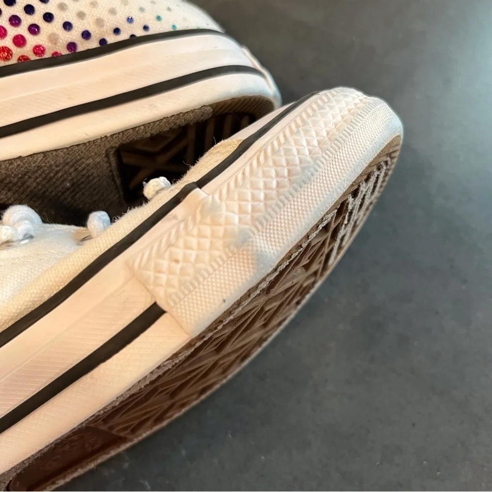 Converse All Star Y1 white rainbow glitter sneakers